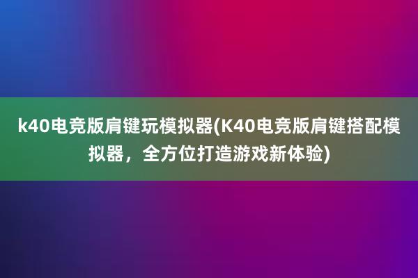 k40电竞版肩键玩模拟器(K40电竞版肩键搭配模拟器，全方位打造游戏新体验)