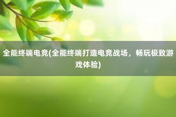 全能终端电竞(全能终端打造电竞战场，畅玩极致游戏体验)