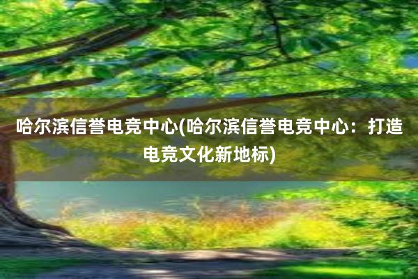 哈尔滨信誉电竞中心(哈尔滨信誉电竞中心：打造电竞文化新地标)