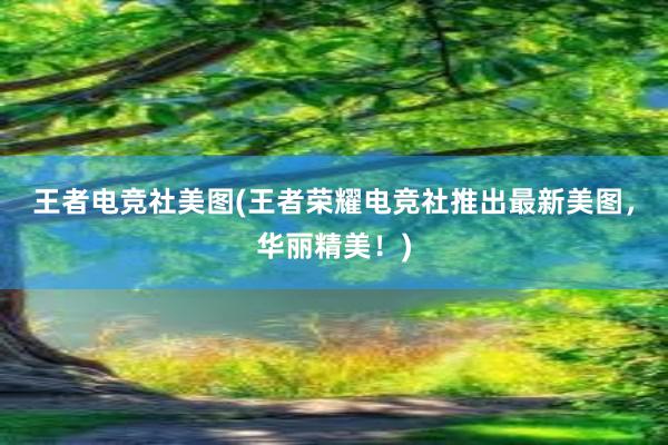 王者电竞社美图(王者荣耀电竞社推出最新美图，华丽精美！)