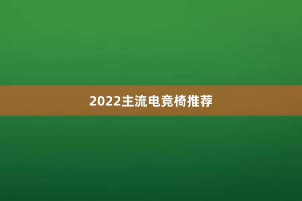 2022主流电竞椅推荐