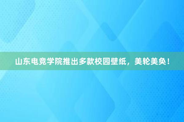 山东电竞学院推出多款校园壁纸，美轮美奂！