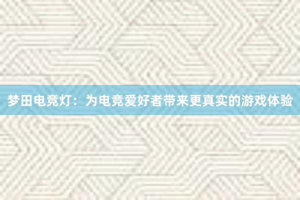 梦田电竞灯：为电竞爱好者带来更真实的游戏体验