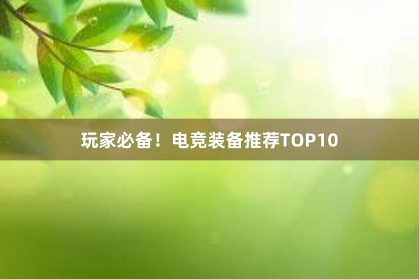 玩家必备！电竞装备推荐TOP10