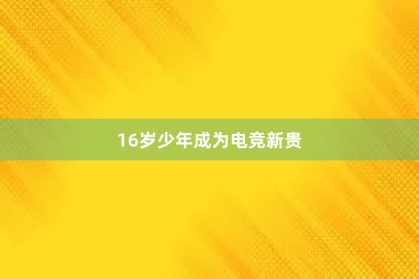 16岁少年成为电竞新贵