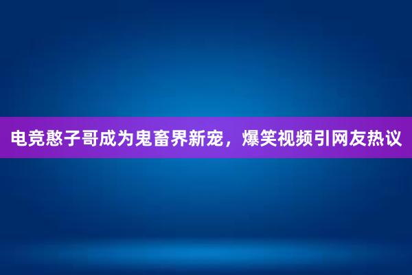 电竞憨子哥成为鬼畜界新宠，爆笑视频引网友热议