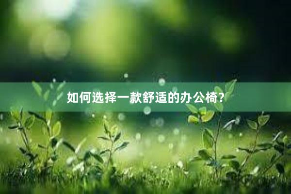 如何选择一款舒适的办公椅？