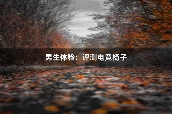 男生体验：评测电竞椅子