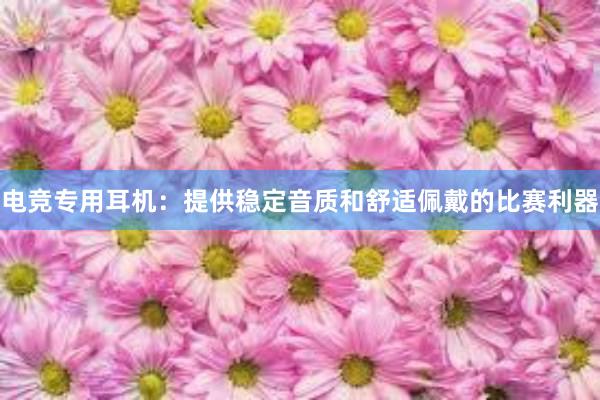 电竞专用耳机：提供稳定音质和舒适佩戴的比赛利器