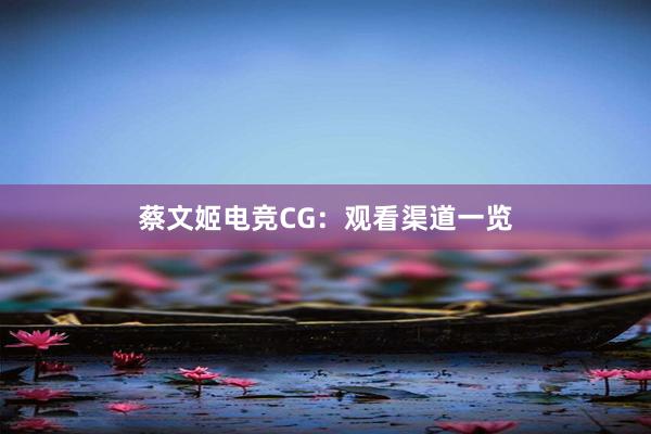 蔡文姬电竞CG：观看渠道一览